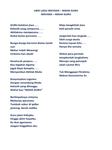 LIRIK LAGU MAYADA MAHA GURU bikin akun eksis Selain itu model instant claim styling body gaya modern — isi murah royal image 1
