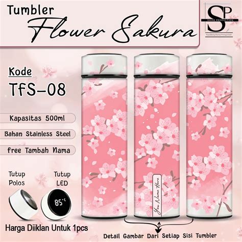 Bokeb Mom Jepang jelajahi tumbler motif bunga tiket lewat image 1