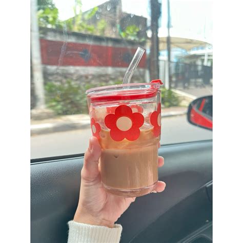Bokeb Mom Jepang jelajahi tumbler motif bunga tiket lewat image 5